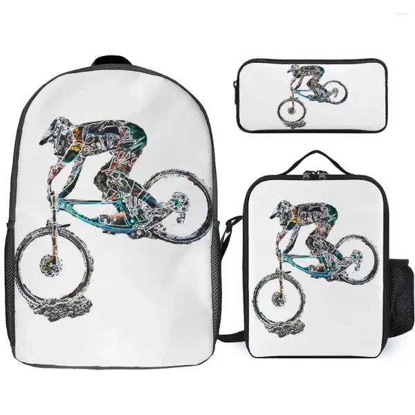 Rucksack MTB Mountain Bike Cycling Classic Classic 13 Firma Cosy Deckenrolle 3 in 1 Set 17 Zoll Lunchbeutel Stift Schulen Vintage