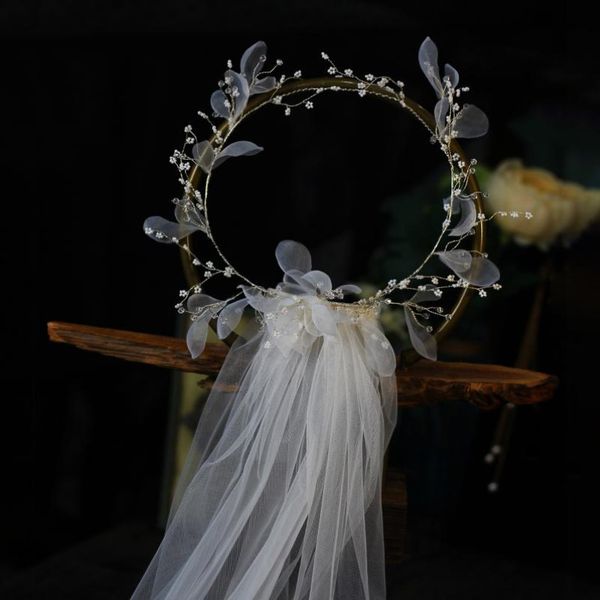 Verie da sposa delle donne Chieno di comunione di nozze con velo da copricapo per copie per ragazze fiori ghirlanda 266e