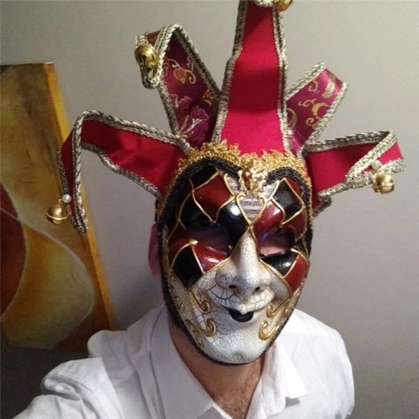 Máscaras Máscara de crack do Coringa Facial para homens homens Carnival Festas de férias de Natal pintadas venezianas máscaras faciais