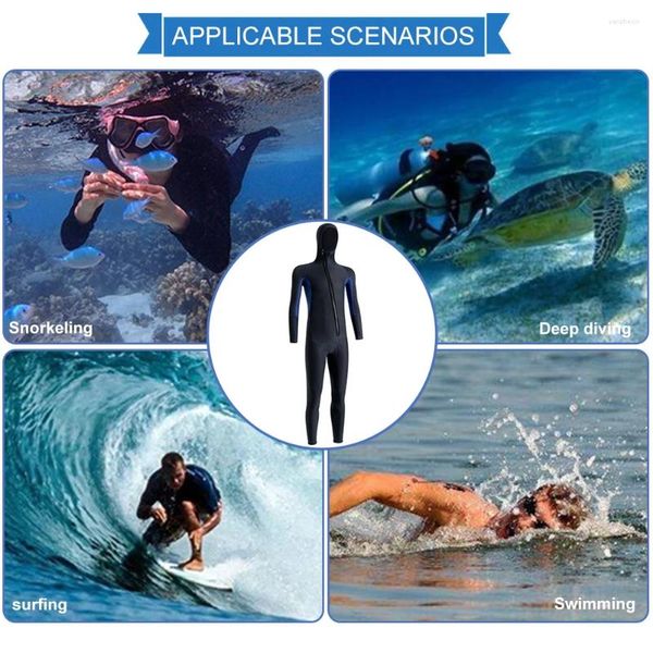 Costumi da bagno da bagno in neoprene immersione in surf su surfing con cappuccio unisex costume da bagno caloroso con elastico elastico Accessori per esterni anti-scratch