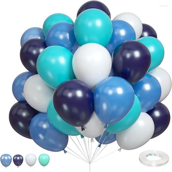 Partydekoration 50pcs 12 Zoll blaublau blau navy leichte matte weiß latexballons für Mädchen jungen Geburtstagdekorationen