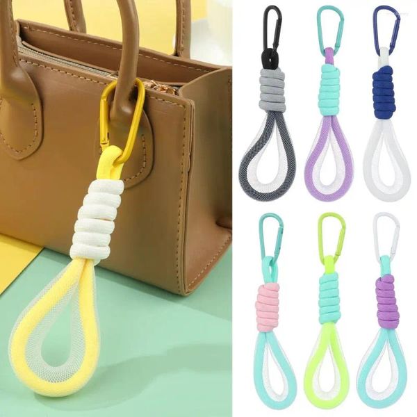 Portachiavi di portachiavi Accessori per pantaloni keychain chiave keycord apratura a colori fluorescenti in ginnastica intrecciata intrecciata