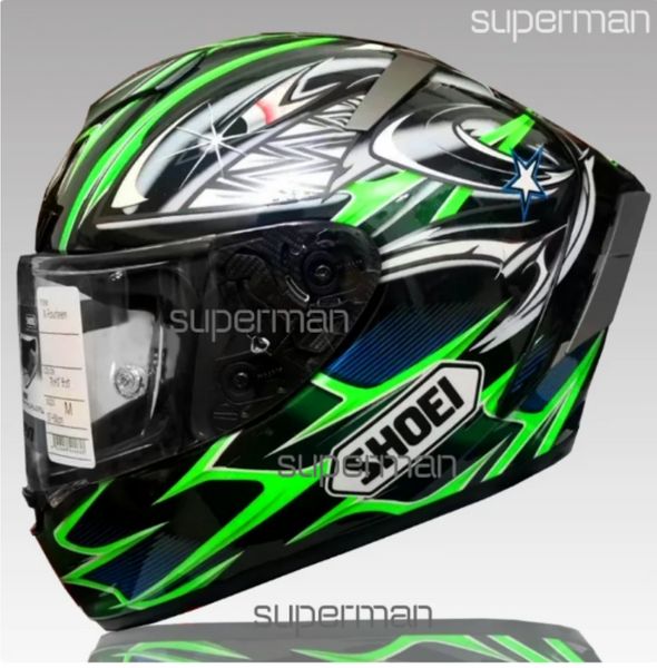 Tam yüz Shoei X14 X-14 X-SPIRIT III YEYAGAWA5 Yeşil Motosiklet Kask Anti-Fog Vizör Adam Araba Binicilik Motokros Yarışı Motosiklet Motosiklet Kask-Orijin-Helmet