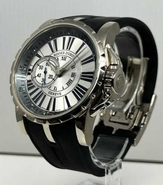 Designer relógios de luxo para homens mecânicos automáticos roge dubui 18k Excalibur 45mm Auto White Gold Ex 45