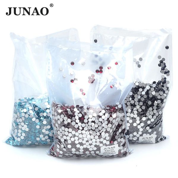 Junao Wholesale 100gross 14400pcs SS6SS30 Rhinestones de vidro planos de vidro redondos redondos strass non fix cystal stones unhas de unha 240509