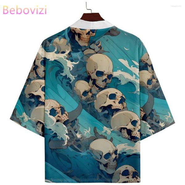 Abbigliamento etnico Kimono Women Haori Yukata Femmina giapponese Skull Wave Cardigan Girl Shirt Giappone vestiti uomini più dimensioni 6xl 5xl 4xl