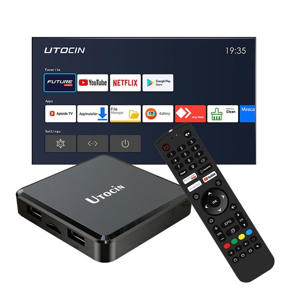 Utocin neo мощный Future Tvonline 2G 16G 2.4G+5G Wi -Fi Поддержка HDR AV1 4K HD Smart Android TV Box Media Streamer Set Top Box
