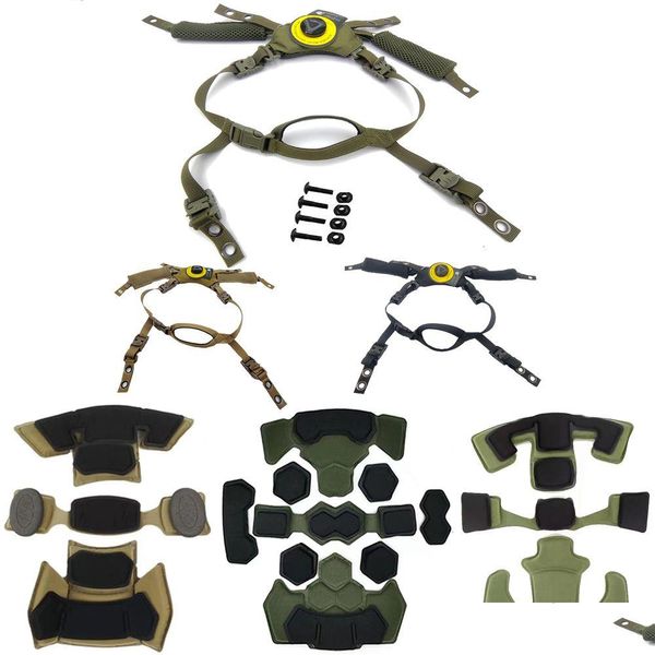 Capacetes táticos Wendy Helmet Suspension Suspension System Memory Potding Kit Pads para equipe pendurada tira 230713 Drop Delivery Gear Equ dhxmg