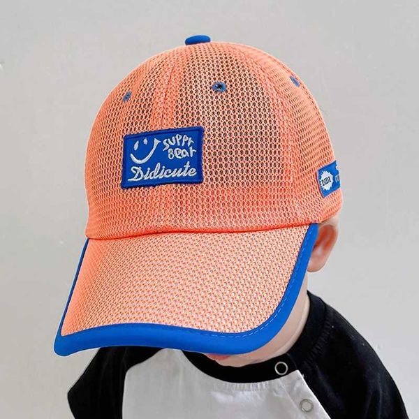 Caps Hats Korean Fashion Outdoor Sun Protection Hut Sommer Mesh dünne gepolsterte Kinder Baseballhut Bucket Jungen und Mädchen Kinderzubehör D240509