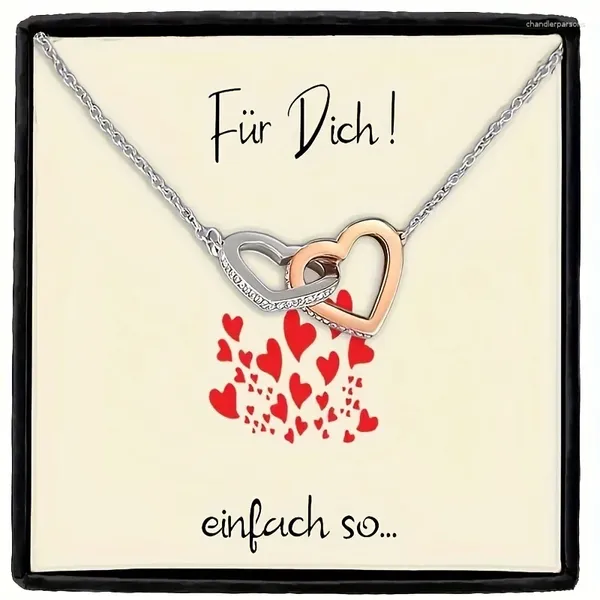 Подвесные ожерелья творческий элегантный классический ожерелье по блокировке сердец с подарочной коробкой и немецкой карточкой.
