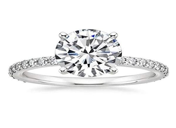 Anelli di cluster Eamti 925 Sterling Silver for Women 125 CT Round Solitaire Cubic Zirconia Ringizzazione dell'ingeggio Promessa Dimensione 4123964970