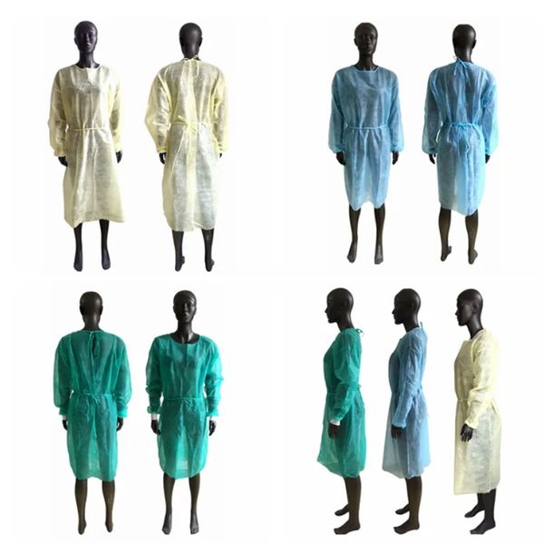 Нетканая защитная одежда одноразовая изоляционная платья подходит для антитационной пыли на открытые одноразовые плащ