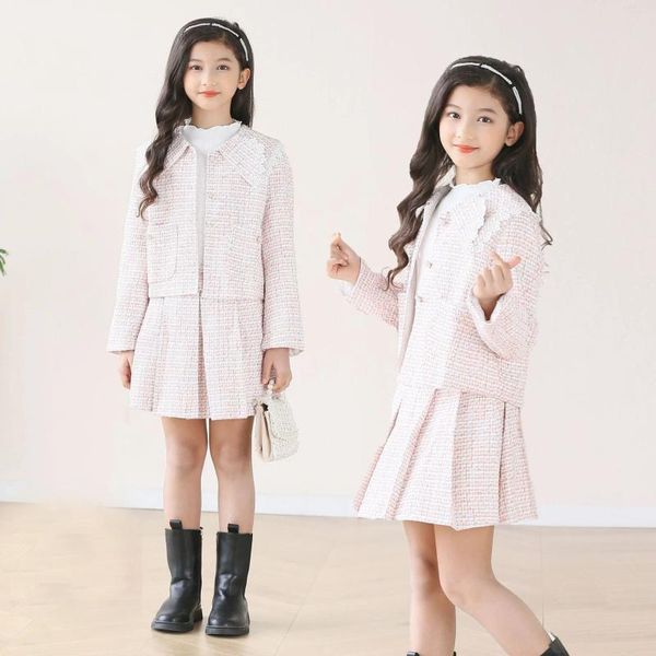 Set di abbigliamento ragazze piccoli set profumato set adolescente cappotto mezza gonna 2pcs Princess Edition corean Edition Model Outfit 6-16y