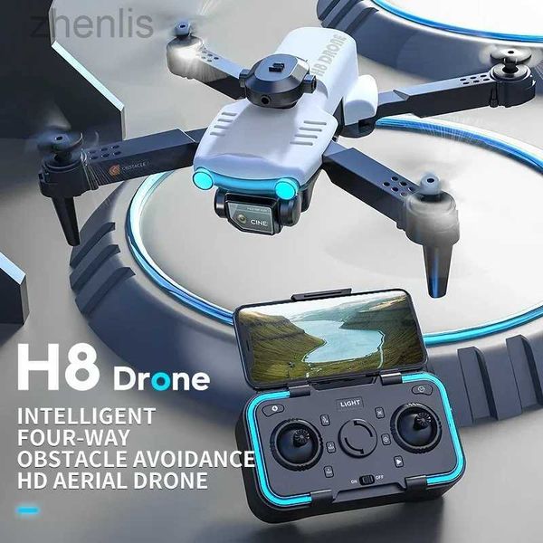 Drones Novo H8 RC Drone Stealth Dobling Photography Aerial HD 4K Câmera dupla Fluxo óptico FLUXO DE Helicóptero Childrens Gift Toy D240509