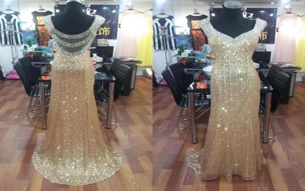 Billig rücken goldene pailletten mermaid prom kleider 2018 long sexy nach hinten abendloser kleid schillern kristall formelle partykleider rea8282539