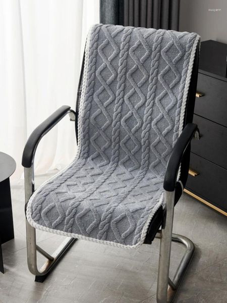 Stuhlabdeckungen Winterplüsch -Sitzkissen verdickte Anti -Slip für lange Zeit im Home Office und halten Sie warme faule Abdeckungen