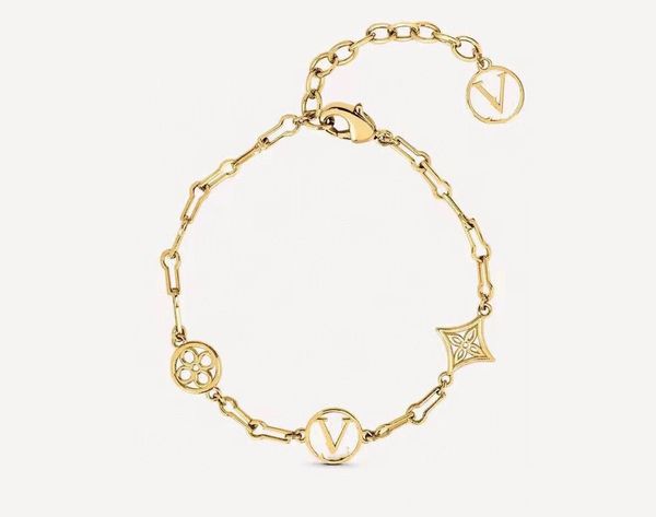 Designer -Armband L Frauen Gold Logo Muster V Buchstaben Armband Buchstaben Hohlklopfen Klee Klee Hidden Armband Feiertagsgeschenk mit Kasten