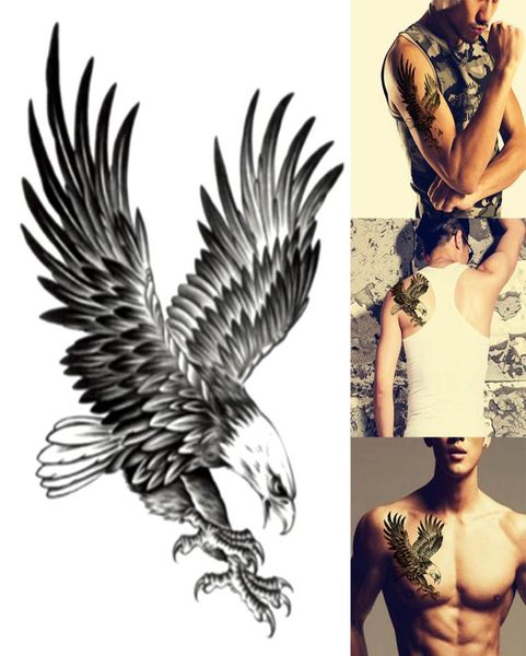 Padrão de águia da moda Tatuagem à prova d'água Tatuagem temporária Tattoo Tattoo Tattoo Tattoo Tattoos Man2430425