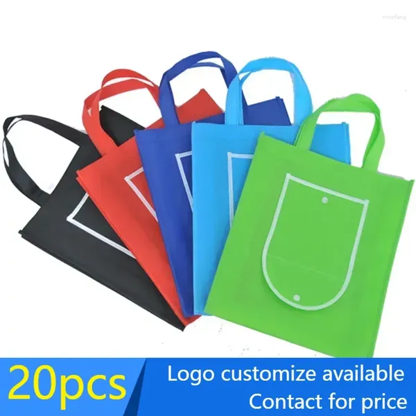 Borse di stoccaggio da 20 pezzi Arrivo non tessuto Shopping Shopping Eco promozionale Recile tote Mare stampa stampata stampata stampata