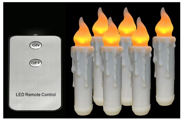 6pcsset LED Flameless Candles Batterie Batterie Betrieb Lampe getaucht flackernde Säulen Kerzen Hochzeitsfeier Dekoration8028368