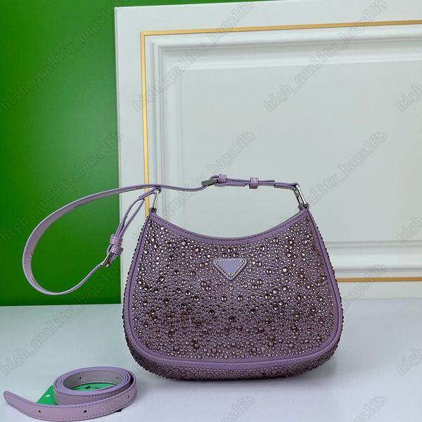 Serie primaverili/estivi Crystal Hobo Handbag Cleo Borsa imitazione Crystal Decorative Ascled Bag Fabric Factory Bullo in pelle personalizzato