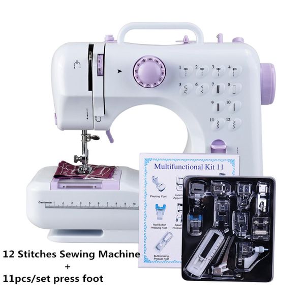 Máquina de costura Mini Multifunction 505a 12 pontos substituíveis 11pc Pressser Fonte de alimentação do pé LED CLASSES2750380