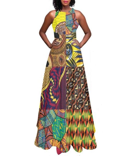 Lässige Kleider Oneck Elegante Party Sexy Maxi Kleid Afrikanische Stammes Elefanten Kaleidoskop Muster Custom Print Sommer Frauen039S6049187