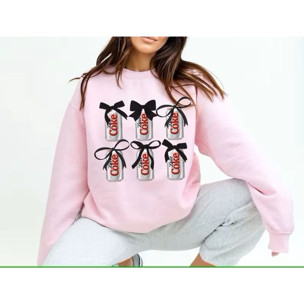 Kawaii Kleidung Diät Cola Sweatshirt Coquette Ribbon Bow Shirt Dollette Trashy Y2k süße ästhetische trendige adrette Pullover Mädchen 240509