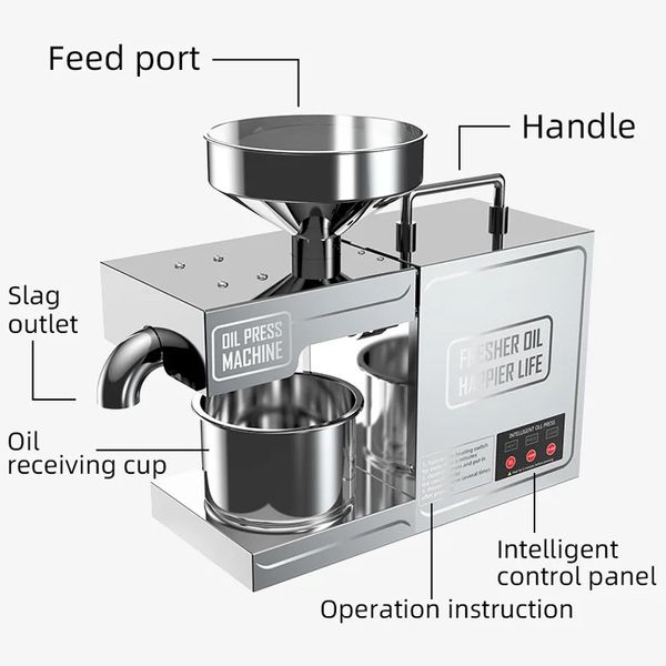 Máquina de processamento de azeitona de coco mini prensas de petróleo