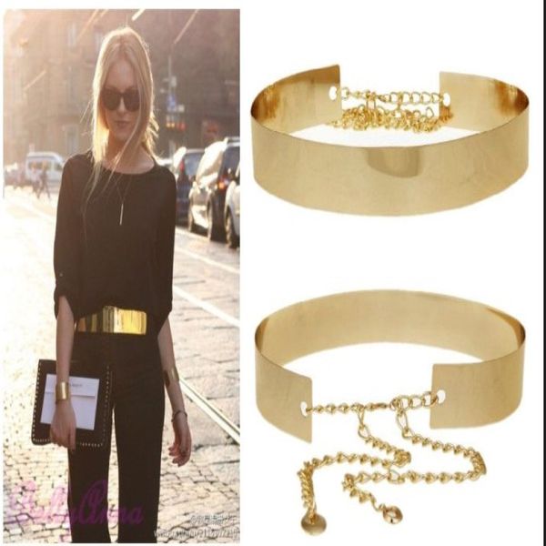 DONNE FASHIO DONNA FULLI GOLD GOLD SPECO DI METALLO IN METALLO IN BELLA METALLICA GOLD FANDO OBI WIGHT WITH CHEIN 297V