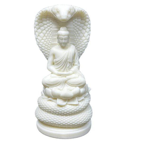 Skulpturen Weißer Python Buddha Kleinstatue Harzkunst Skulptur Chinesische Feng Shui Figur Statue Home Dekoration Zubehör kostenlos Lieferung