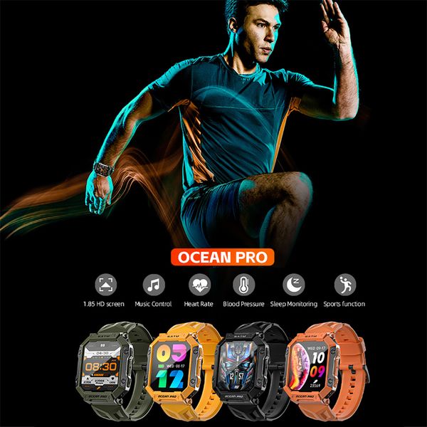 New Ocean Pro Sports Smartwatch Bluetooth-Alarm 1,85-Zoll-Gesundheitsarmband mit großem Bildschirm