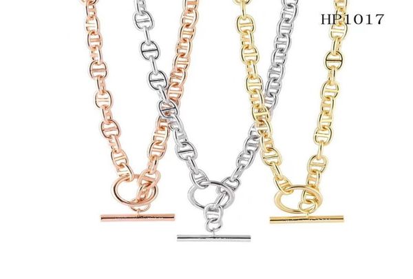 Целое колье моды из нержавеющей стали украшения золотые цепочки H Дизайнерские ювелирные украшения женское ожерелье Свиньки.