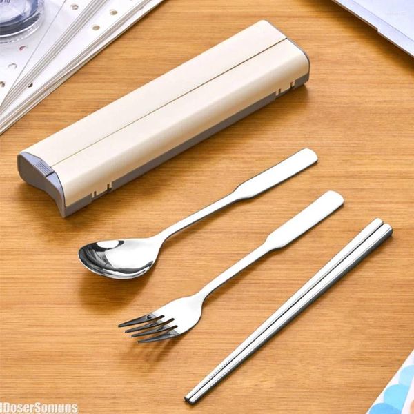 Обеденные наборы наборов кемпинга портативные ножи вилки ложки палочки для палочек для еды многоразового использования.