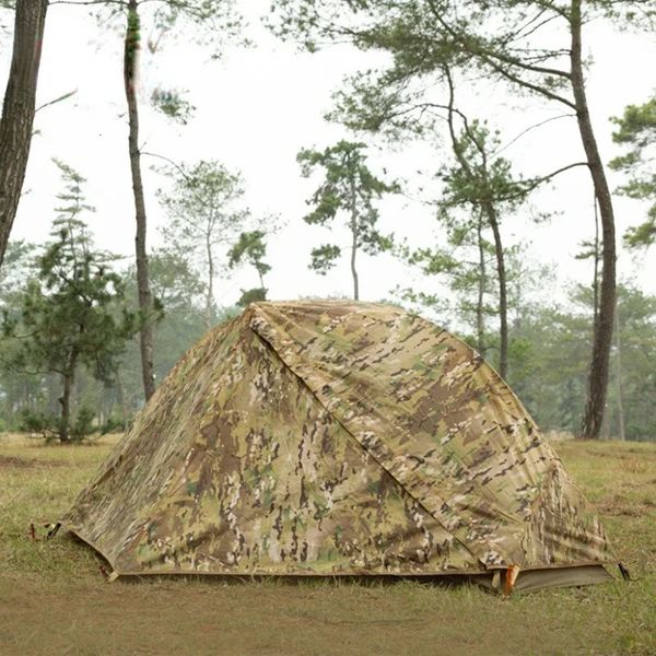 Barraca única de uma única barraca ao ar livre de camping à prova de chuva e à prova de sol tenda tática 240422