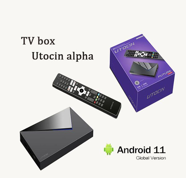 2024 Hot Utocin alpha poderoso 2G16G 2.4G+5G WiFi Android 11 Smart Android Box Media Streamer Configure Top TV Box Trial Free Trial Crystal