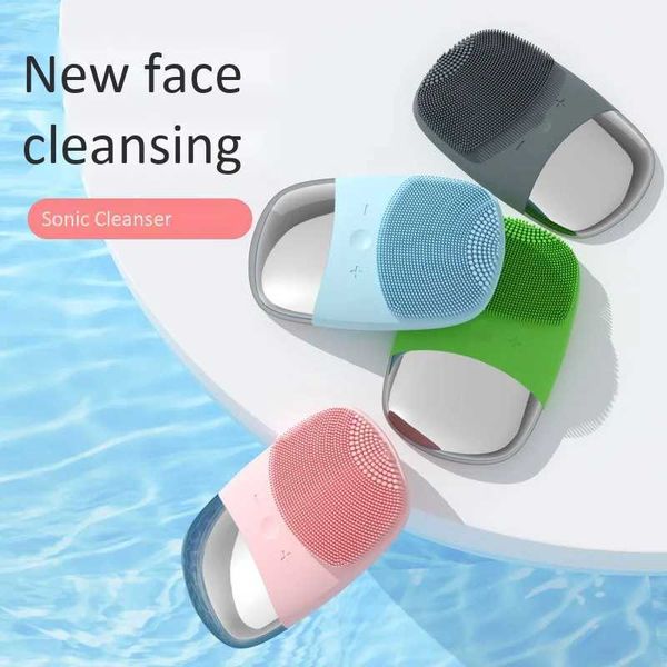 Home Beauty Instrument Elektrische Silikon -Gesichtsreinigung Schallvibration Tiefes Loch Gerät Hautmassager USB -Ladung Q240508