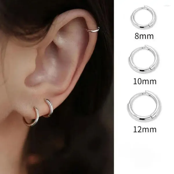 Orecchini a cerchio 1 coppia di cerchio rotondo in acciaio inossidabile piccolo per uomini uomini cartilagine auricolare gioielli per piercing 8mm 10mm 12mm C4w5