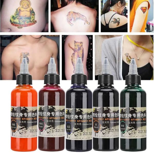 100ml Profissional seguro seguro descartável fosco faste coloring tatuagem tinta desenho colorido Airbrush Pigment for Body Makeup Art 240423