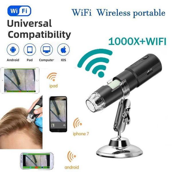 Home Beauty Instrument HD 720p Saúde e cuidado Scalp facial Micro Camera Wi -Fi Wireless Skin Detector Exame q240508