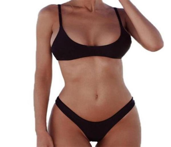 Mulheres Swimsuit 2022 Swimwear Bikini Conjunto Sexy Beach Swim Push Up Plus Tamanho High Caist White Black Solid3446044
