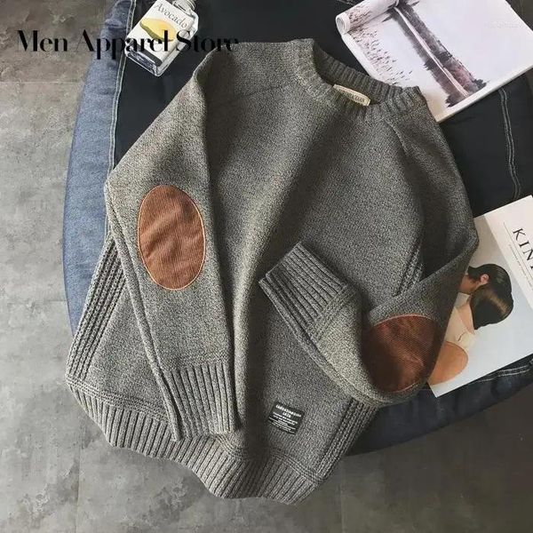 Maglioni maschili masher maglione maschiali a maglia uomini oversize disegni patch abbigliamento in maglia corea harajuku pullover streetwear per