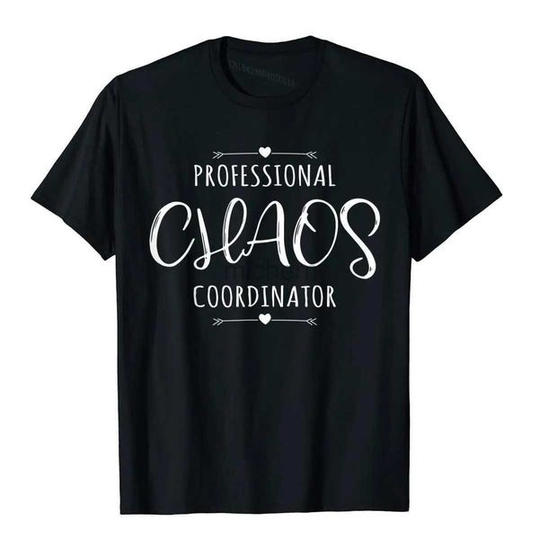 T-shirt maschile coordinatore del caos professionale Fun Moms Day T-shirt giapponese T-shirt stampato Nuovo design Cotton Youth Top D240509