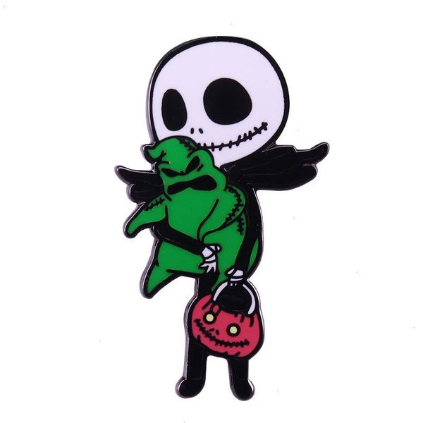 Nightmare Before Scheletro di Natale Jack Pumpkin Flowers Flowers hard smalto per pins Fantasy Specting badge sullo zaino Gioielli Ghost