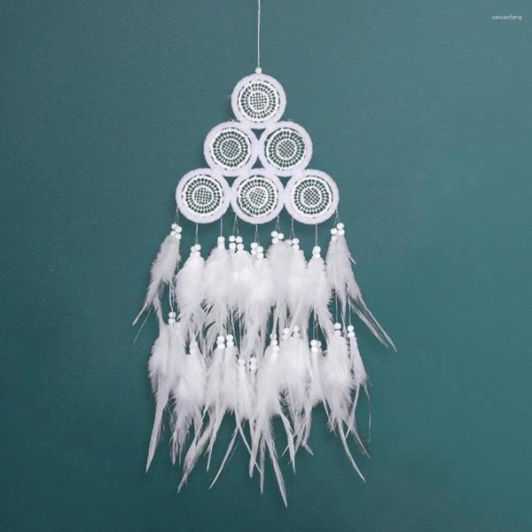 Figurine decorative White Dream Catcher Hand Hand Reald Romantic Feather Creative sospeso a pendente per la casa DECORAZIONE DELLA PARTITA DELLE