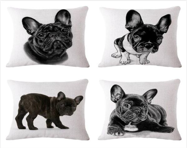 4545 cm Sexemara adorabile Bulldog francese Bulldog Pattern Cotton Cushion Cover Waist Cestino quadrato Pillowcase Tesale 7119713