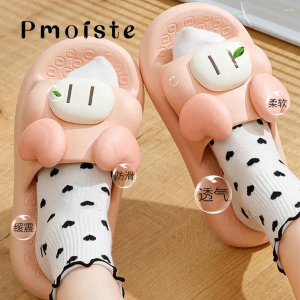 Pantofole casa da donna a casa simpatica maialino animale femminile morbide eva casa vacca non slip scarpe firmate estate 2024 dolce casual