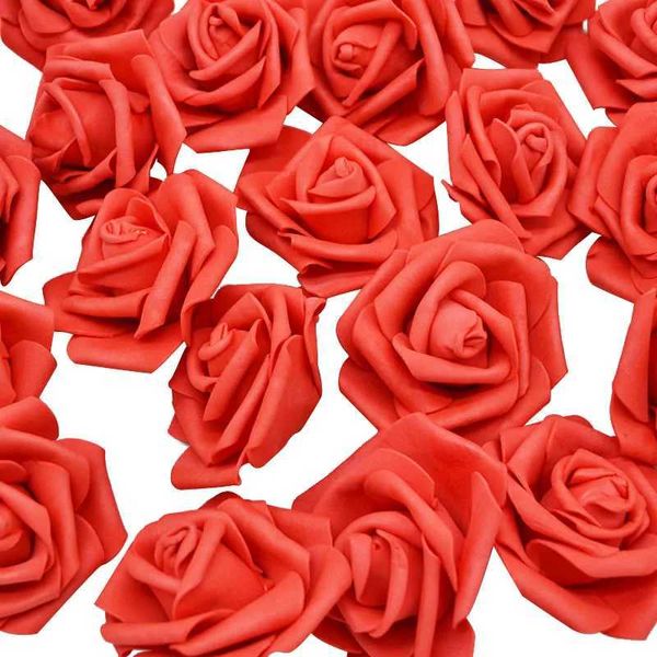 Dekorative Blumen Kränze 30pcs 6 cm künstlicher Schaumstoff Rosenblumenköpfe für Home Wedding Party Dekoration billige falsche Blume DIY Kranz handgefertigtes Zubehör