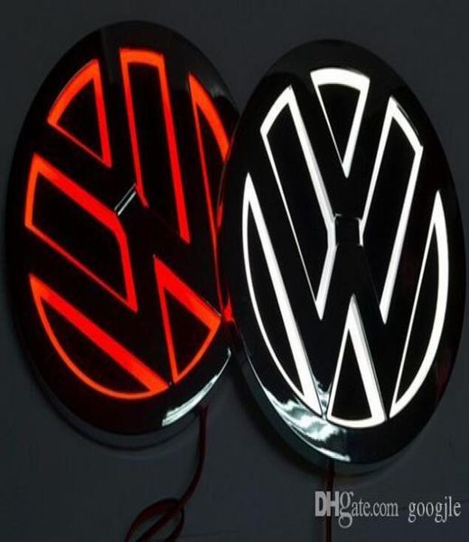 VW Golf Magotan Scirocco Tiguan için 5d LED Araba Logo Lambası 110mm Bora Araba Rozeti LED Semboller Lamba Otomatik Arka Amblem Light4307226