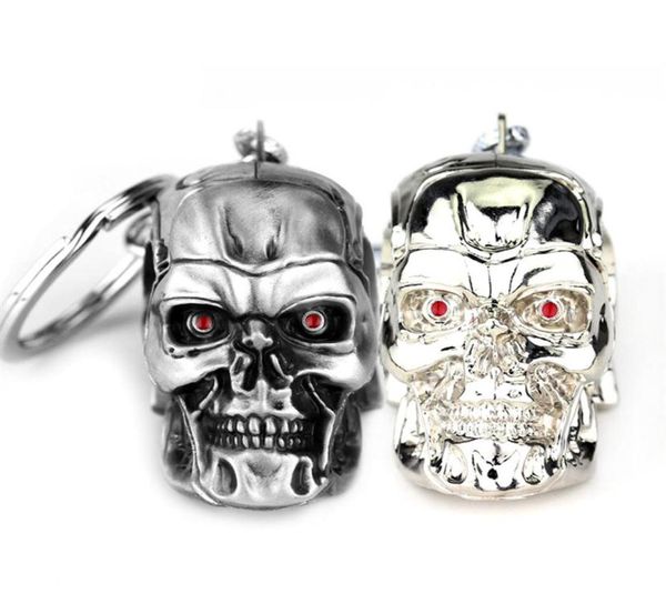 2021 Populärer Film The Terminator Key Ketten 3D Gothic Skull Skeleton Keyrings für Männer Schmuck18936279534